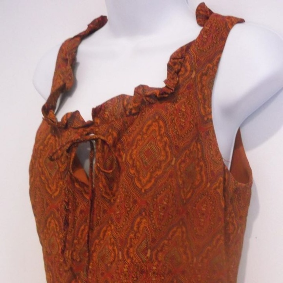 Orange Printed Dress Size 6 - Picture 4 of 8